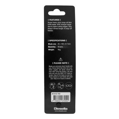 Knivblade 25 mm x 0,7 mm SK4 (10 stk forpakning)